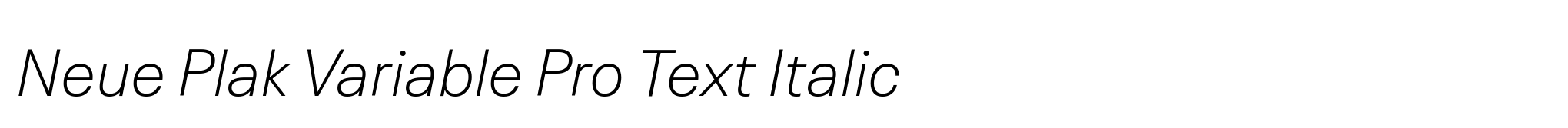 Neue Plak Variable Pro Text Italic image
